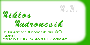 miklos mudroncsik business card